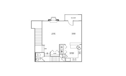 Walnut E - 2 bedroom floorplan layout with 2.5 bath and 1359 square feet